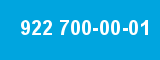 922 700-00-01 922 700-00-01